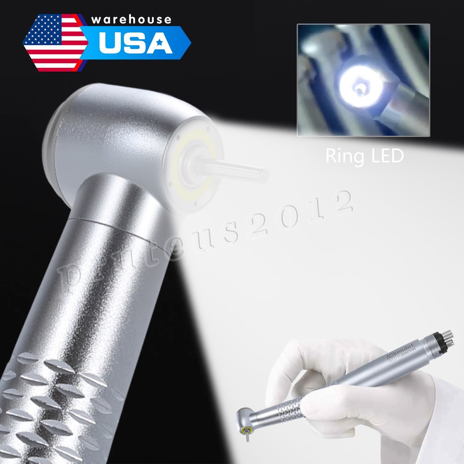 Dental Ring LED Integrate E-generator High &Low Speed Handpiece 4 Holes Turbine