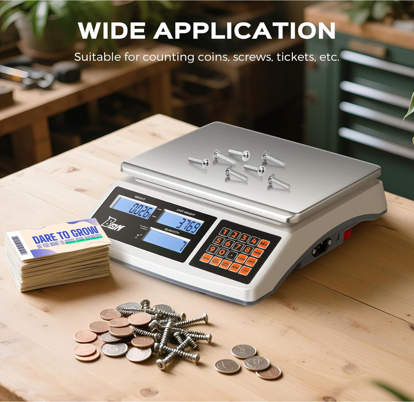 Stainless Steel Counting Scale 66lb 30kg Digital Parts Industrial Scale Battery
