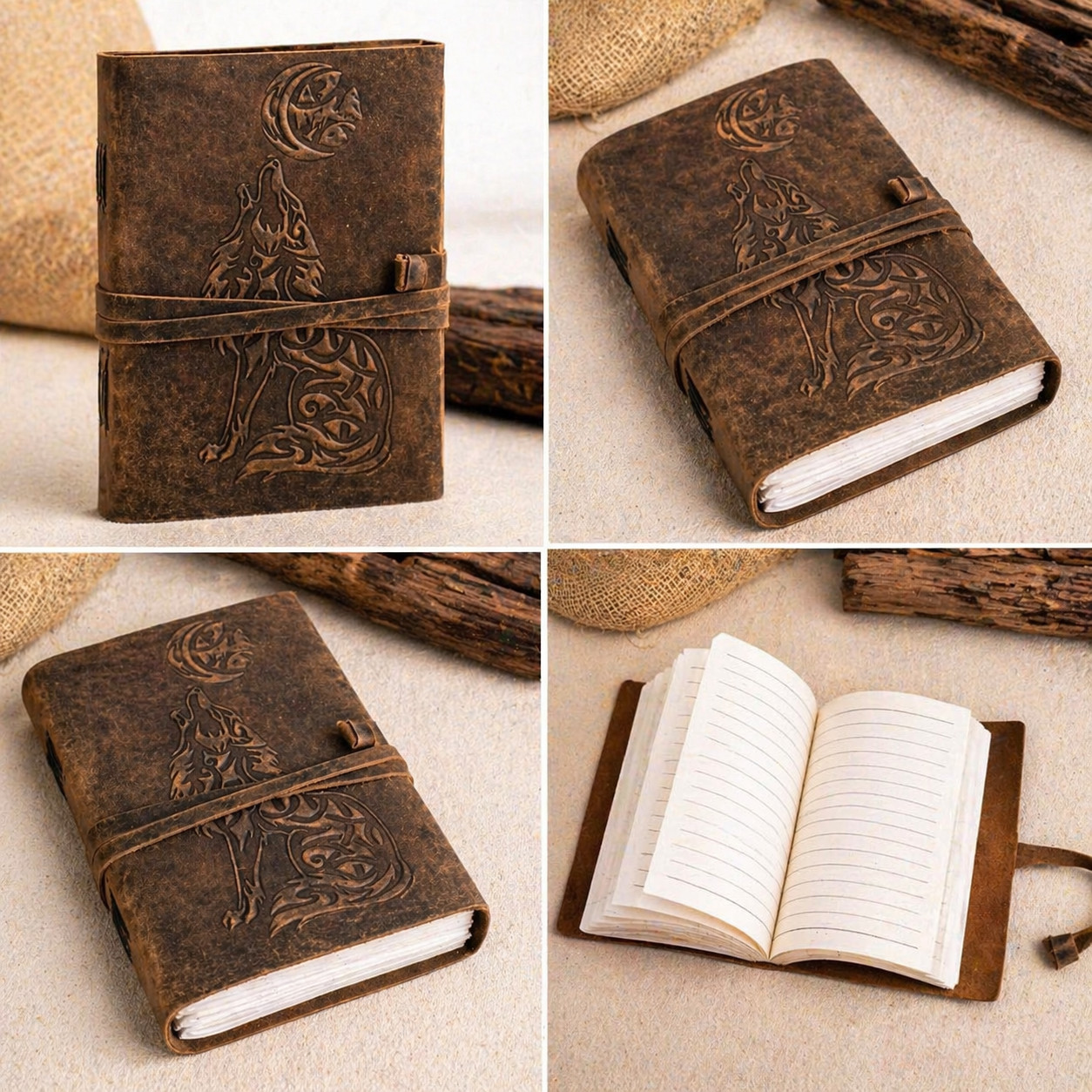 Leather Journal Notebook 5×7 Handmade Vintage Diary 200 Lined Pages Gift