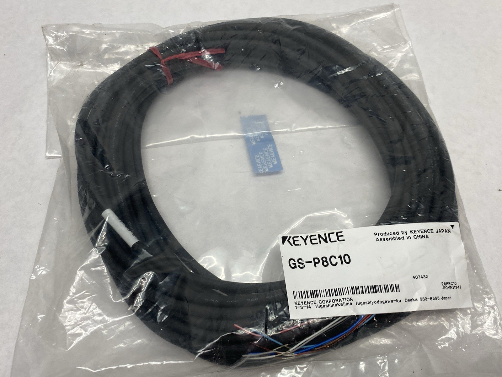 Keyence GS-P8C10 Standard M12 Connector Type Cable 8-Pin 10m