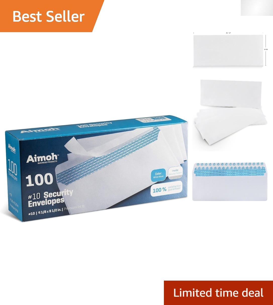 Secure 100 Self-Sealing Envelopes with Security Tint – Perfect for Everyday Use