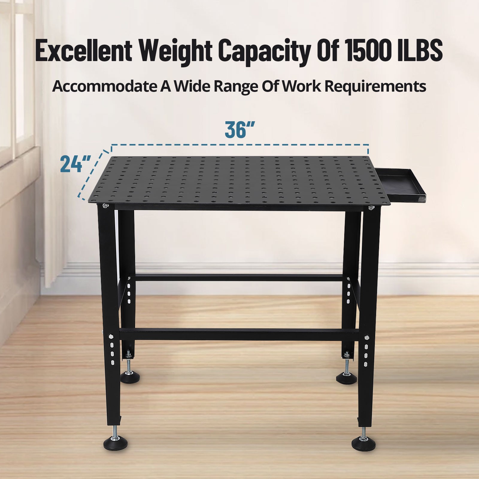 36″ x 24″ Welding Table Steel Frame Portable Garage Work Bench Table Top 1500LBS