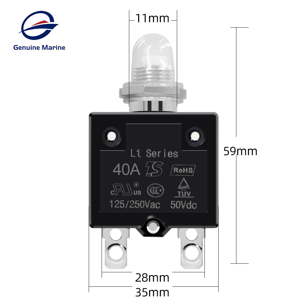 5x NEW 20 Amp Push Button Thermal Circuit Breaker 12-50V DC 125-250V Volt AC 20A