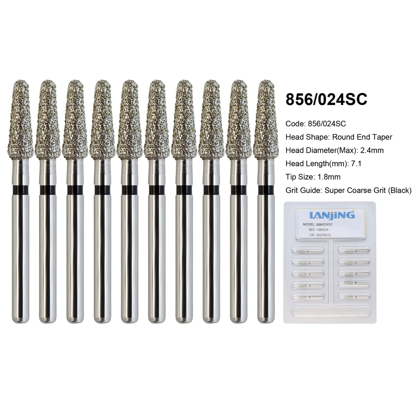 Dental Diamond Burs FG Round End Taper 856 850 Football 368/023 379 High Speed