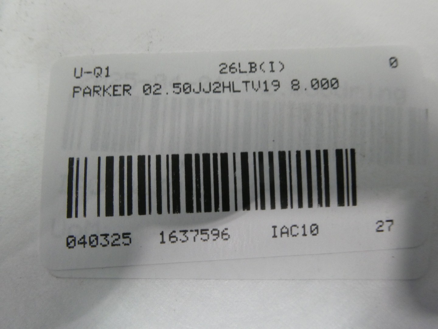 Parker 02.50 JJ2HLTV19 8.000 Double Acting Cylinder 2-1/2in X 8in 3000psi