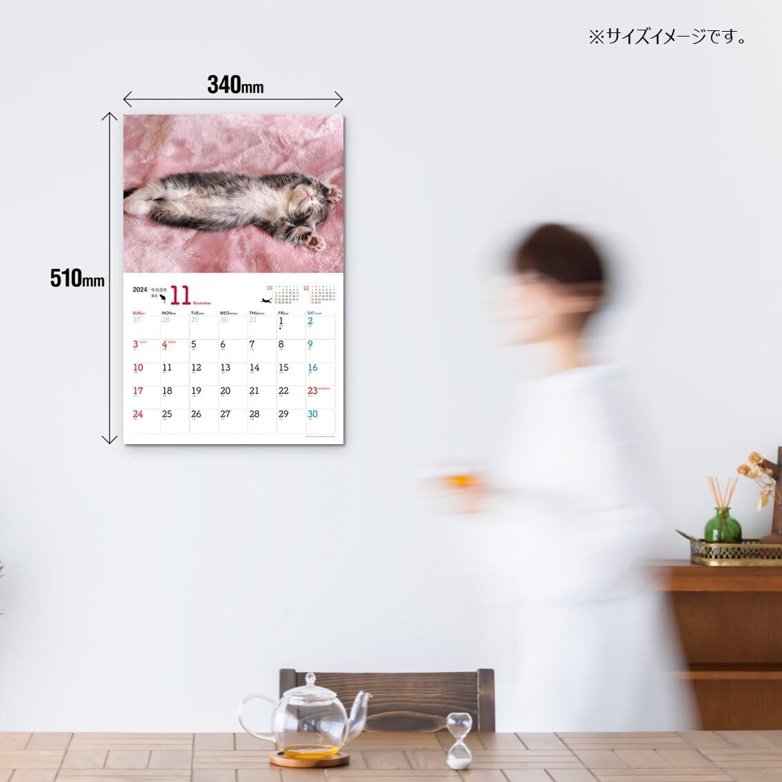 JTB Calendar Nyanko 2024 Wall Hanging Cat (Calendar 2024)