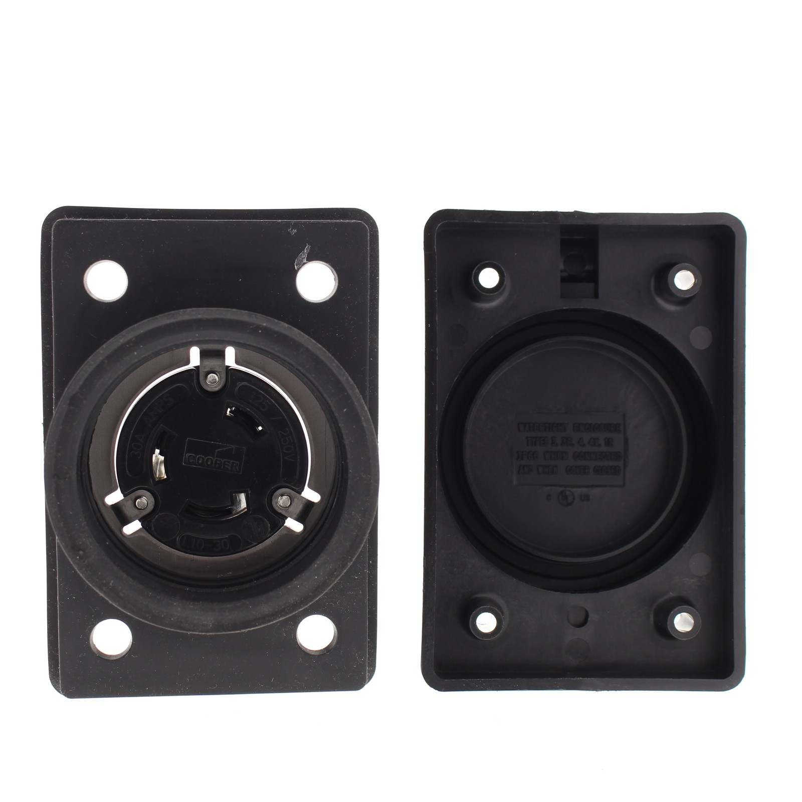 Cooper L1030RWBK Watertight 30A Locking Receptacle Outlet L10-30R 125/250V 3P3W