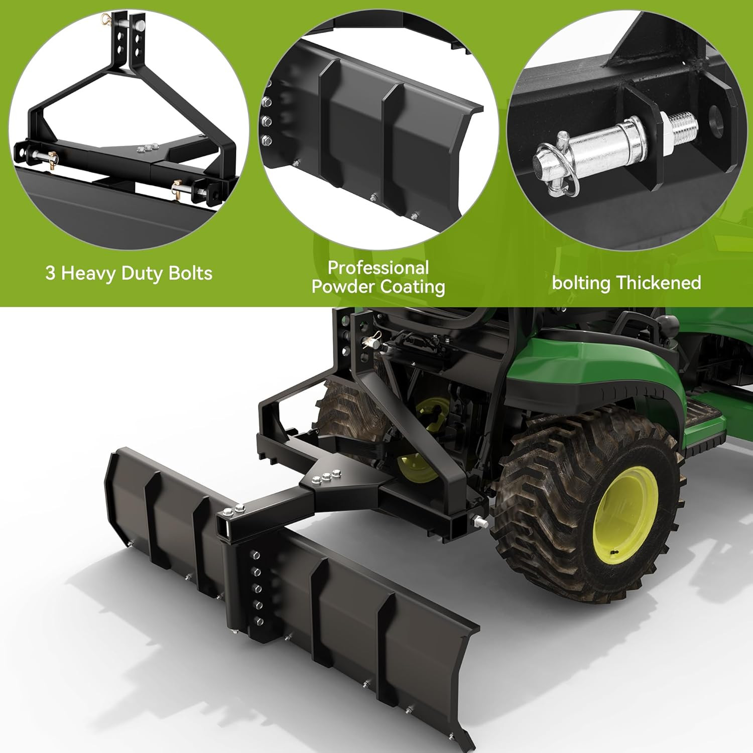 52″ Heavy Duty 3-Point Grading Blade Scraper for CAT 1 Tractors
