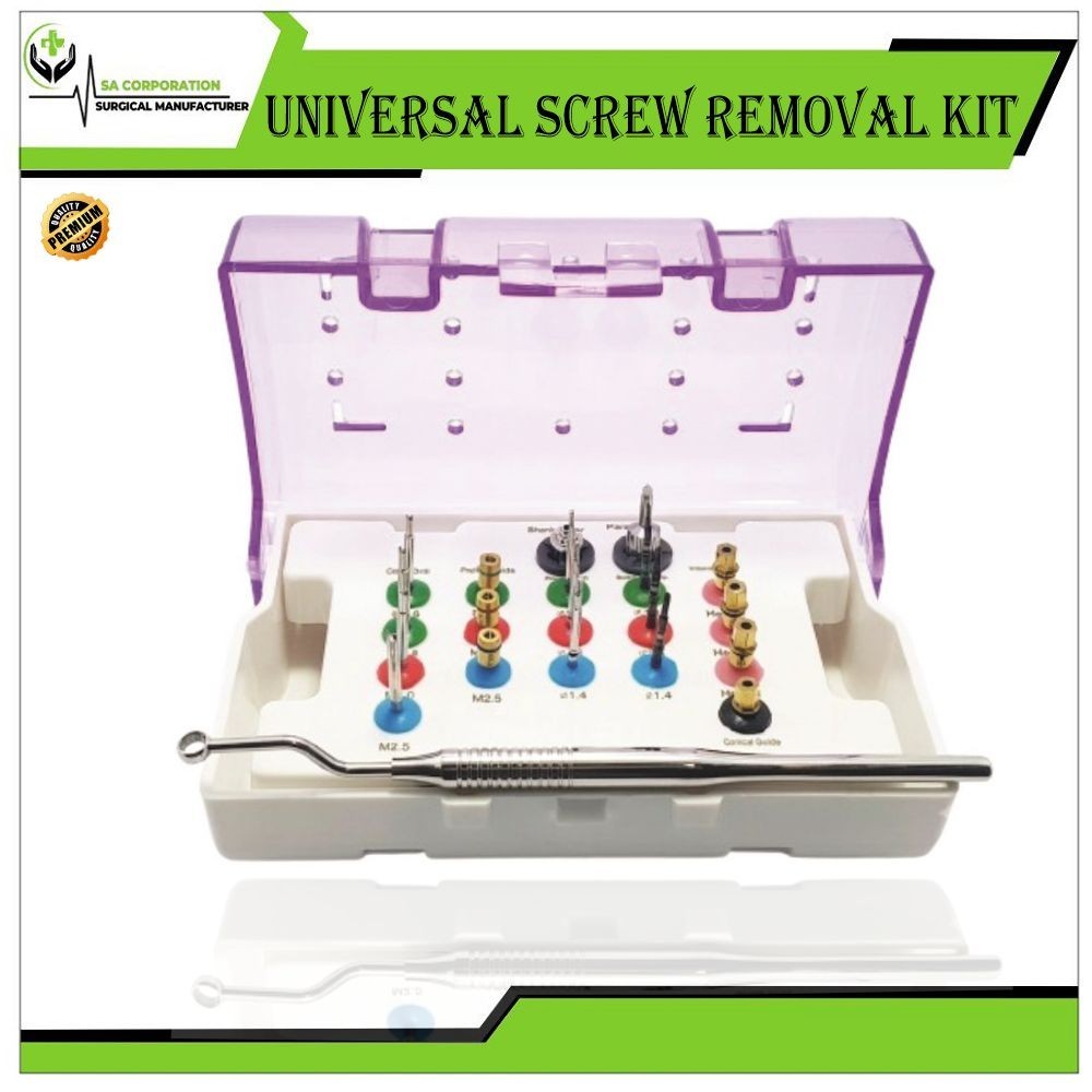 Implant Broken Fractured Screw Removal Kit Drill Guide Driver Remover Set