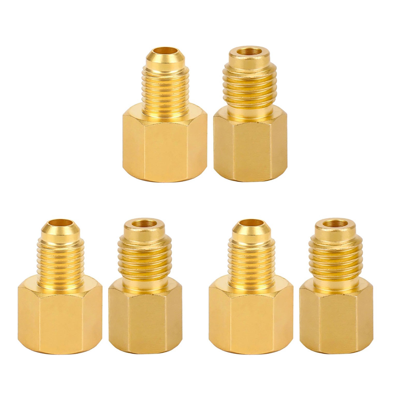 Brass Refrigerant Adapters Kit for R12 R134a Systems Vacuum Pump Port Connection