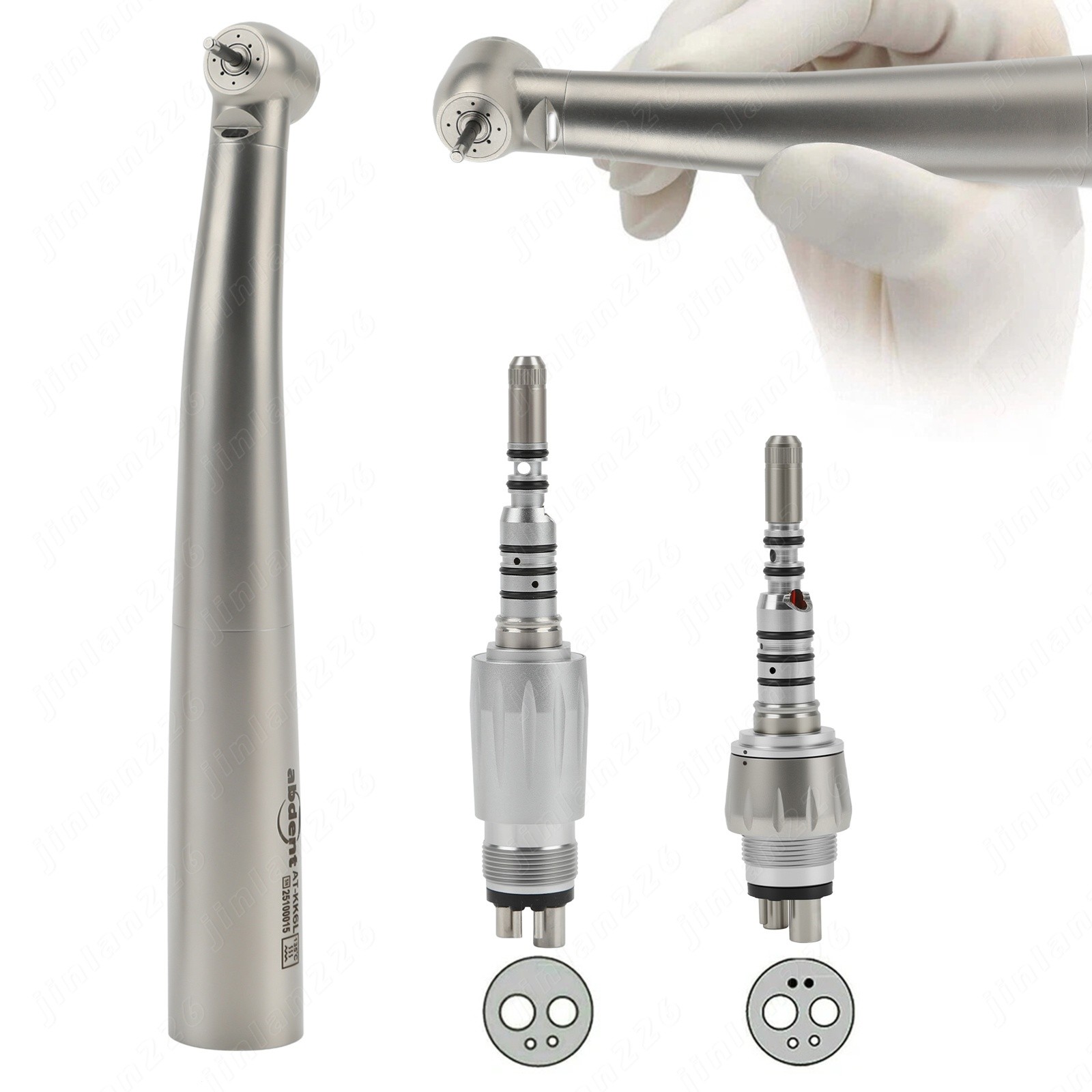 ABDENT Dental High Speed Handpiece With 4/6 Hole Quick Coupler 360° Swivel USA