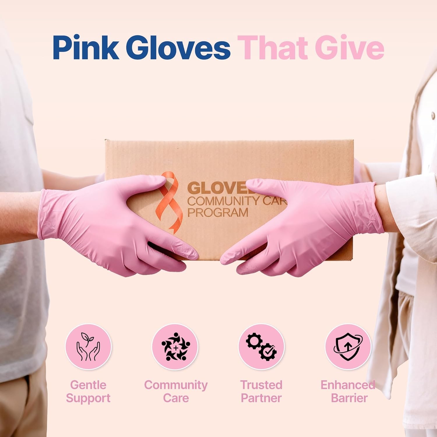 Schneider Nitrile Exam Gloves, Pink Disposable 4 Mil, Latex & Small