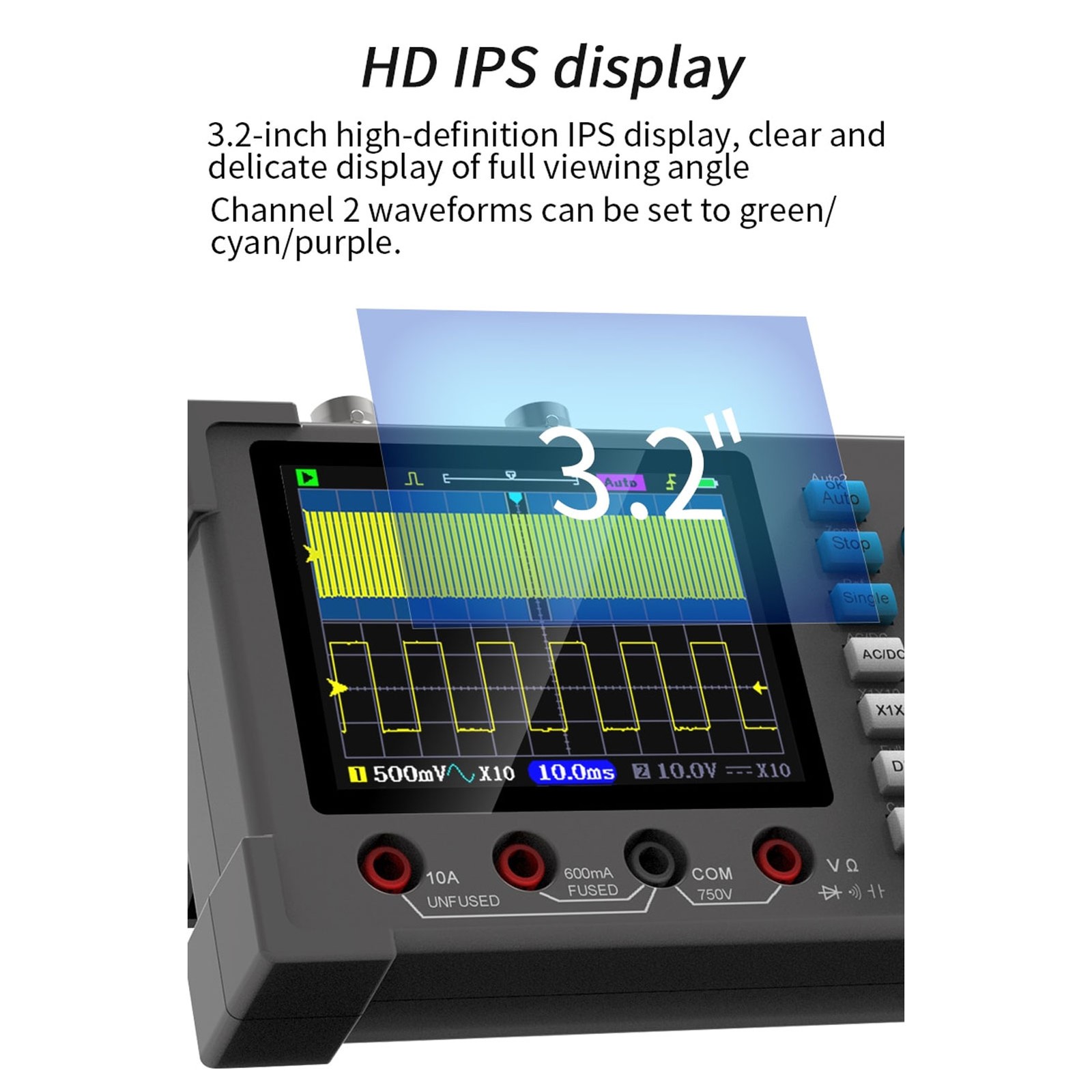 NEW Digital Oscilloscope 3 In 1 Multimeter Signal Generator 120M 250MSa/s 3.2in
