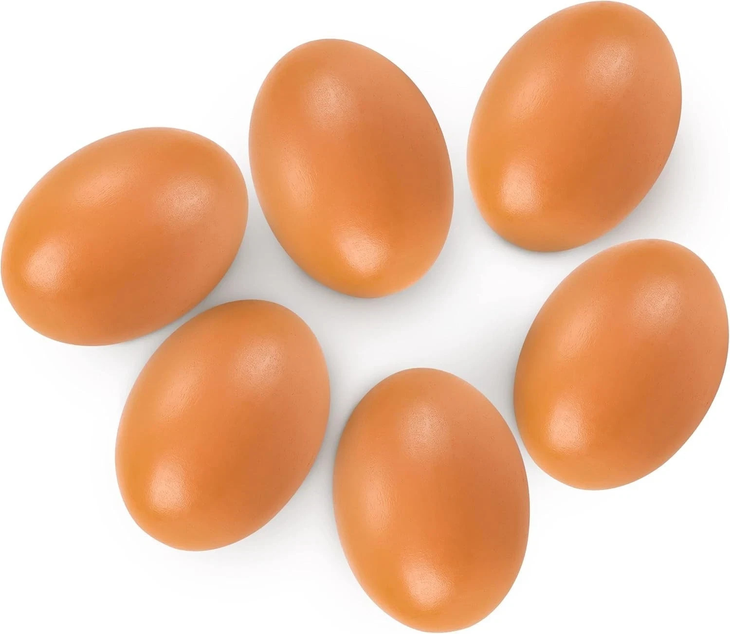 Fake Nest Eggs Wooden Brown Easter Eggs for Craft Get Hens to Lay Eggs 6Pcs