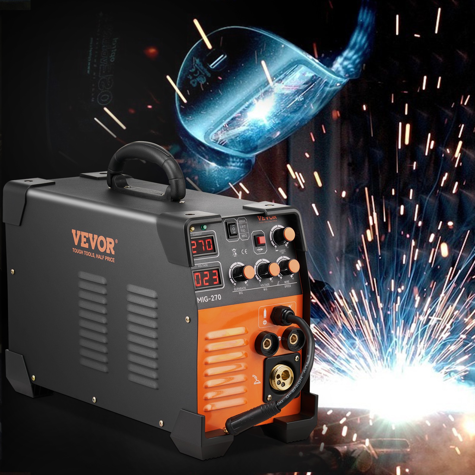 VEVOR Mig Welder Welding Machine 270A MIG MMA TIG 3 In 1 Welder Combo 110V/220V