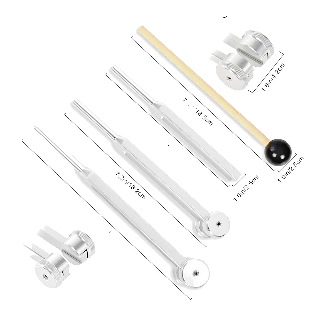 Healing Tuning Fork Set –128Hz, 256Hz, 512Hz Weighted for Chakra & Sound Therapy