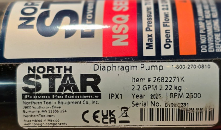 Northstar NSQ Series 12V On-Demand Sprayer Diaphragm Pump 2.2 GPM