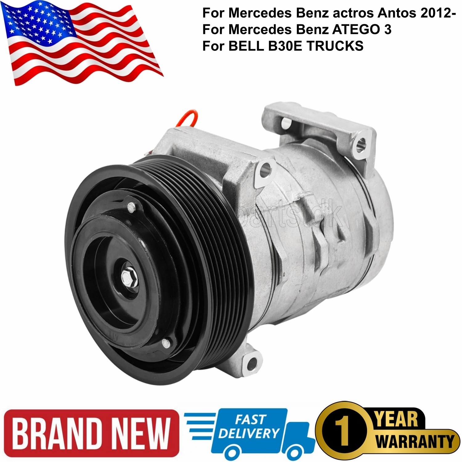 Air Conditioner AC Compressor 24V A9362300111 For Denso, BELL B30E Truck
