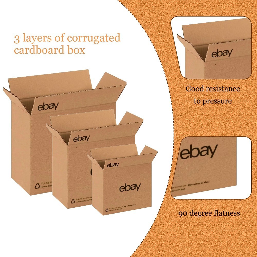 25pcs pack 10″ x 8″ x 6″ Shipping Packing corrugated cardboard boxes color logo