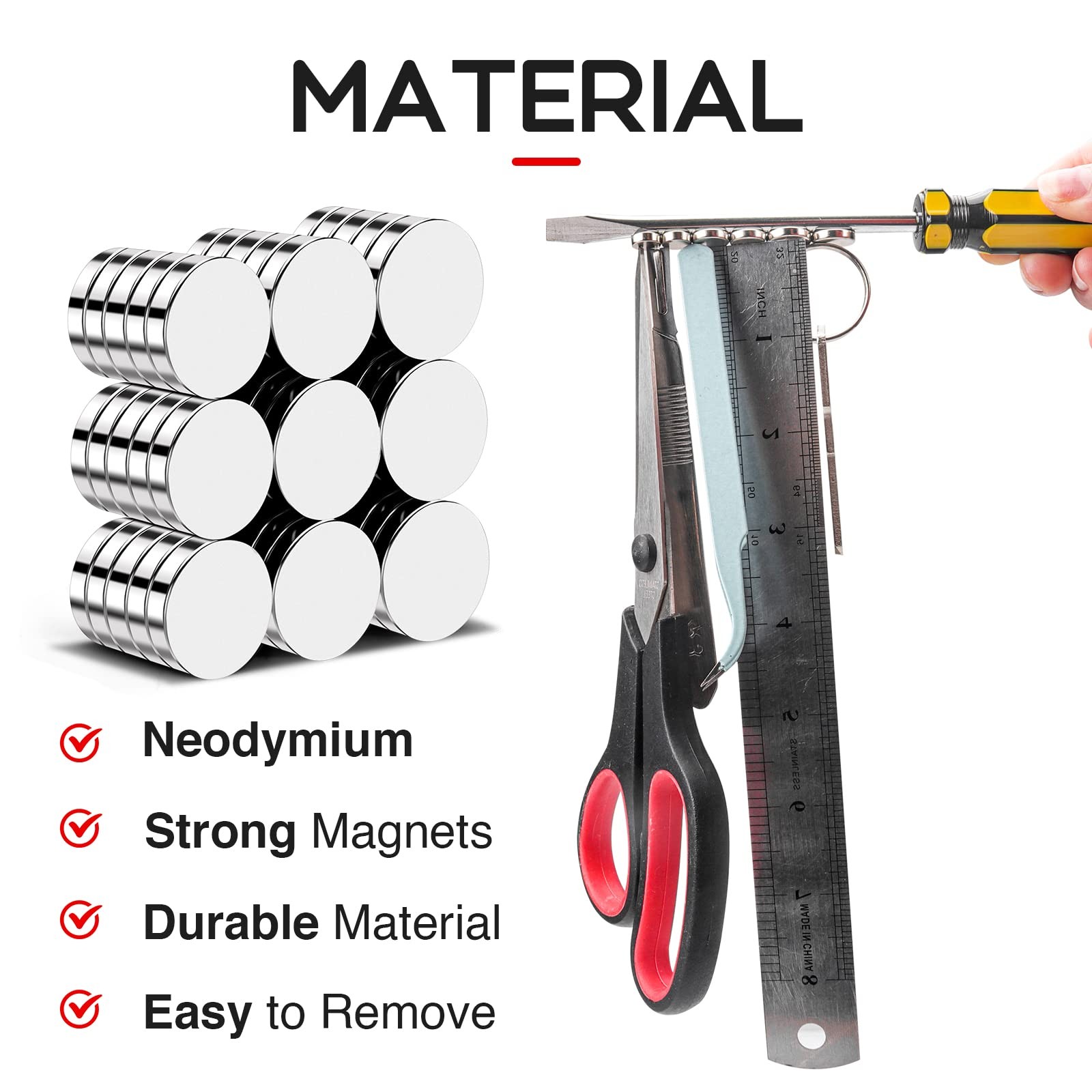 50 Pcs Small Round Magnets for Fridge, Whiteboard, Craft & DIY – Durable, Strong