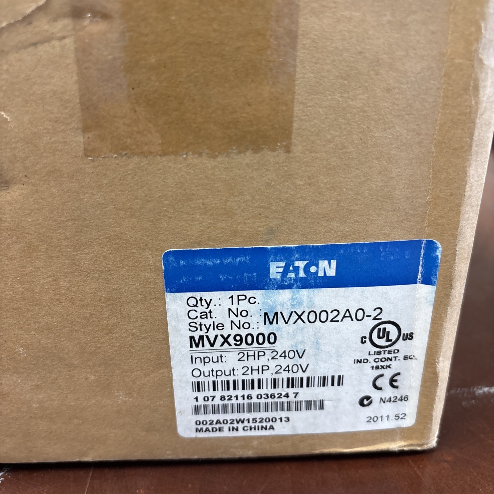 Eaton MVX002A0-2 Sensorless Vector MVX9000 240 VAC 3 ph 2hp