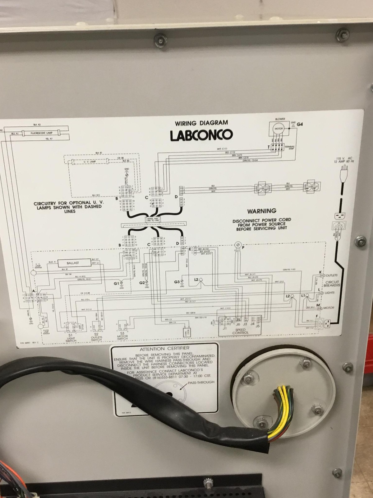 Labconco 36208 Biohazard Purifier Cabinet Class II Type A/A-B3 WORKING