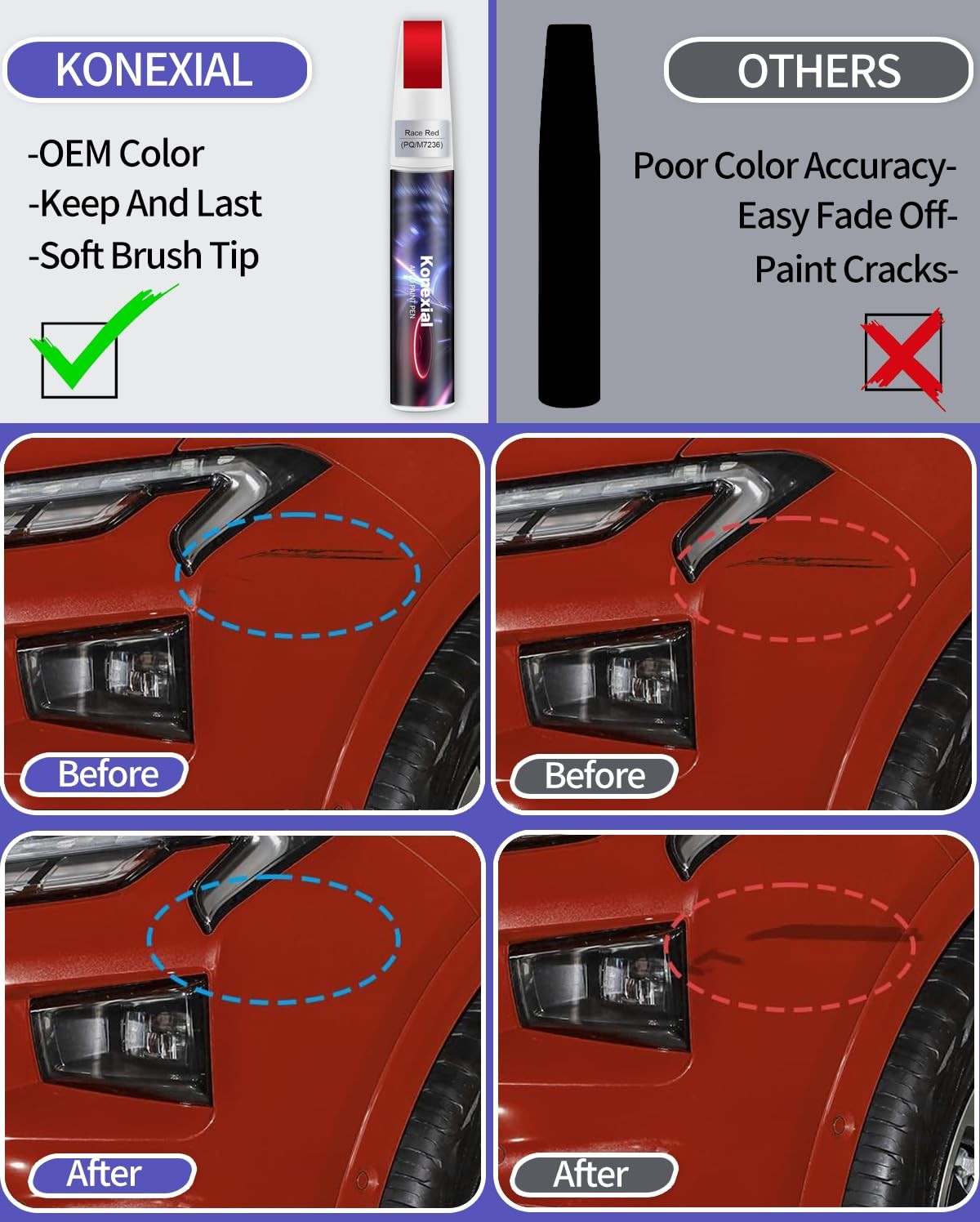 Race Red Touch Up Paint for Ford Premium Scratch Repair Car Paint Pen