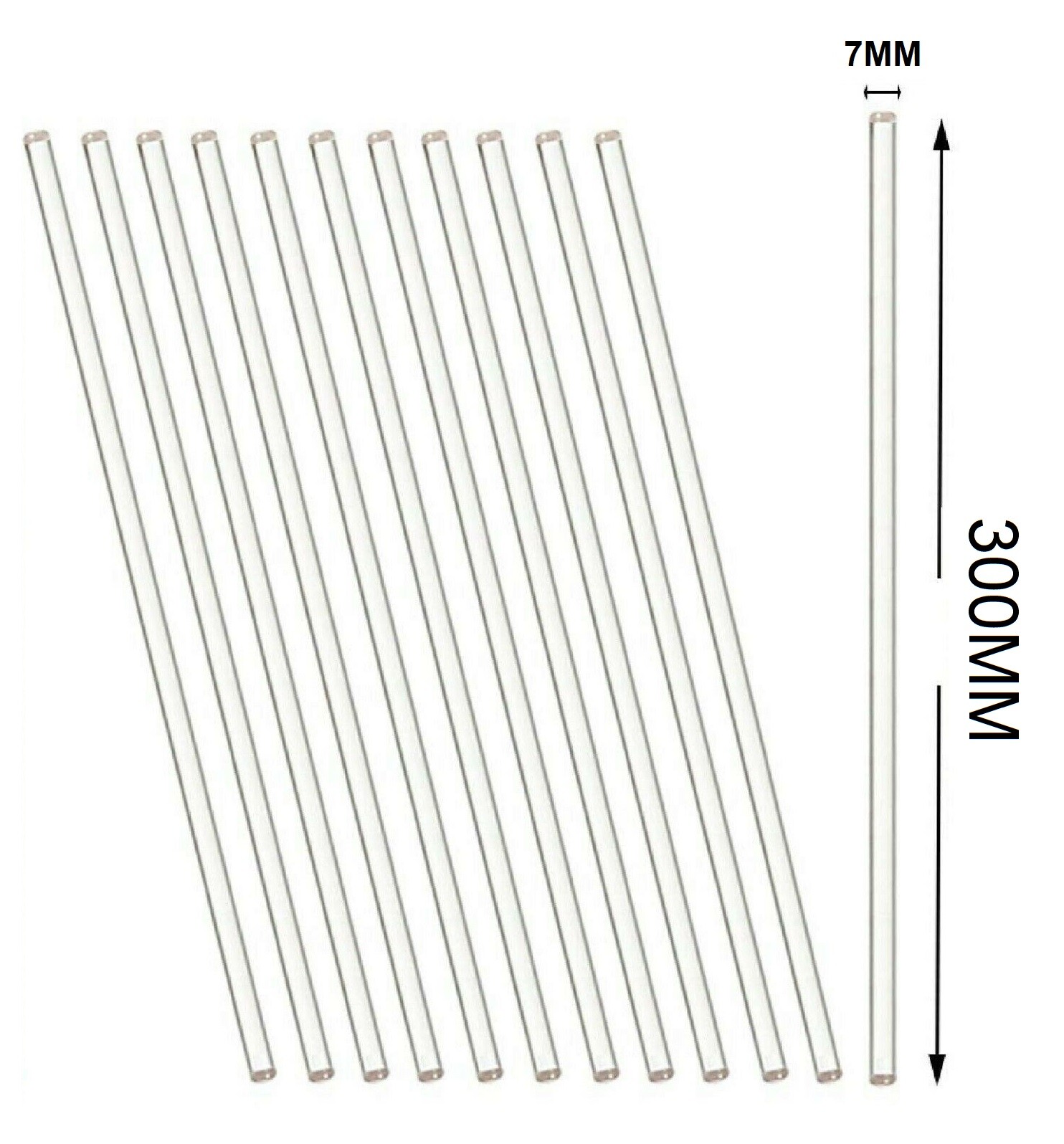 12 Pack Glass Stirring Rods 12″ Length for Science Education, Lab & Kitchen Use