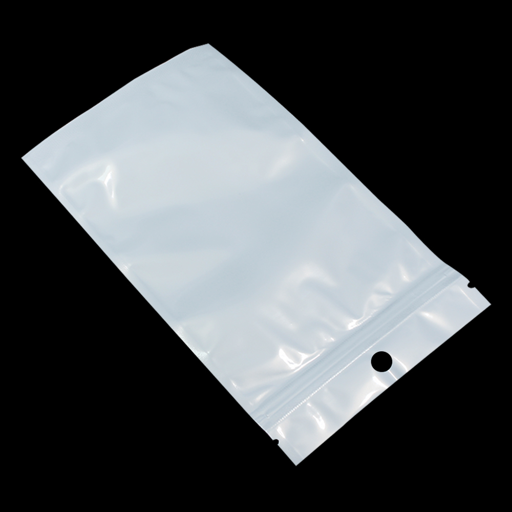 White Clear for Zip Hang Hole Plastic Lock Bags Package Pouch Reclosable Jewelry