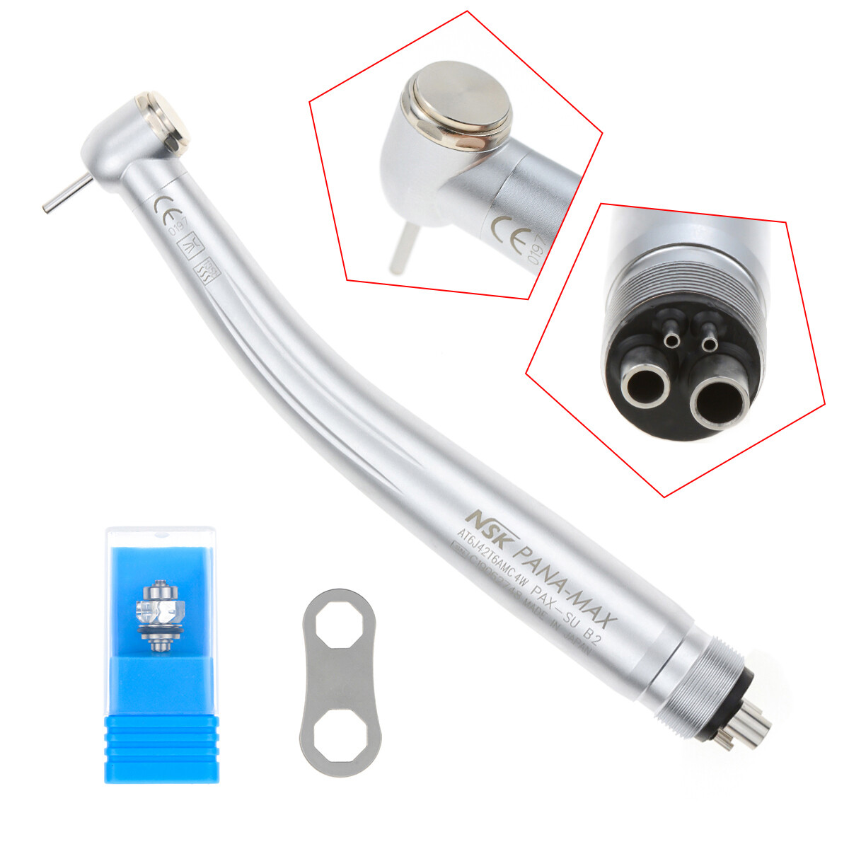 NSK Style Dental High Low Speed Handpiece Kit 4H Push Button with Aluminum Case