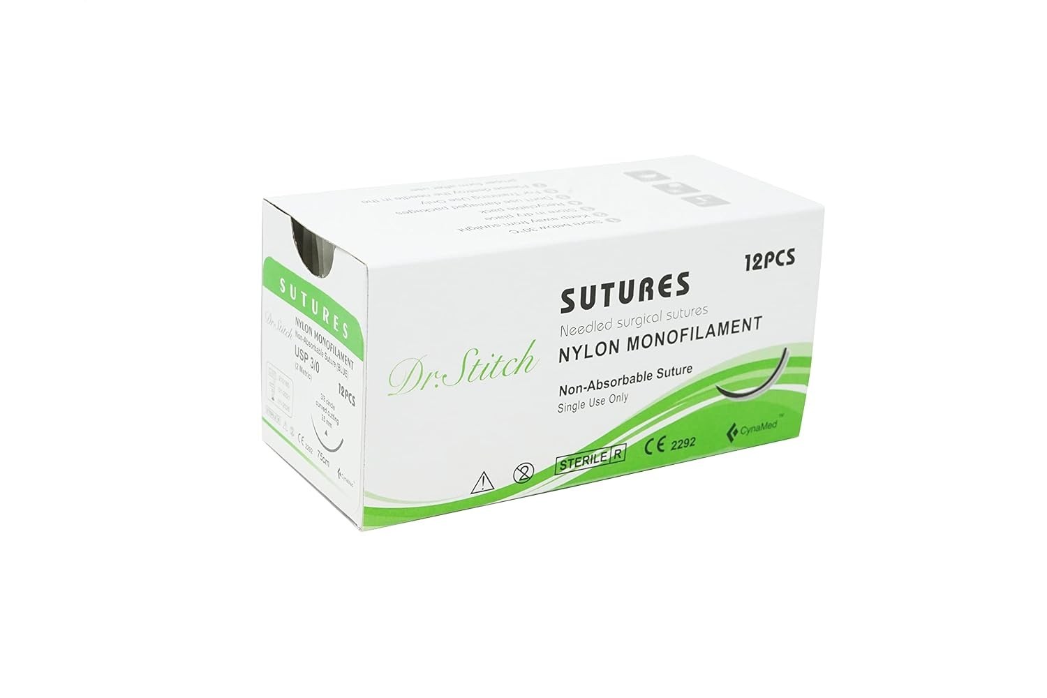 Essential 12-Pack Surgical Sutures – 3/0 Reverse Cutting for Educational Use