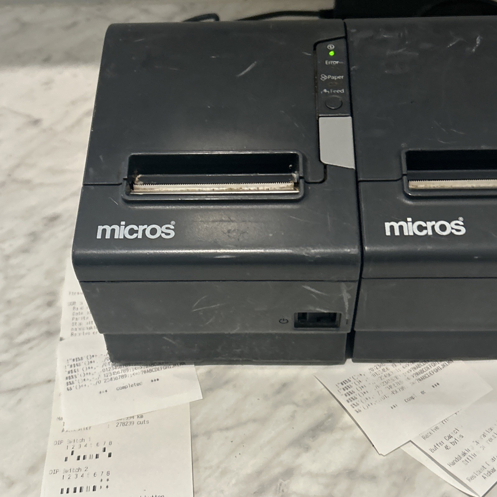 Lot Of 2: Micros Epson M244A TM-T88IV Thermal POS Receipt Printer Tested!