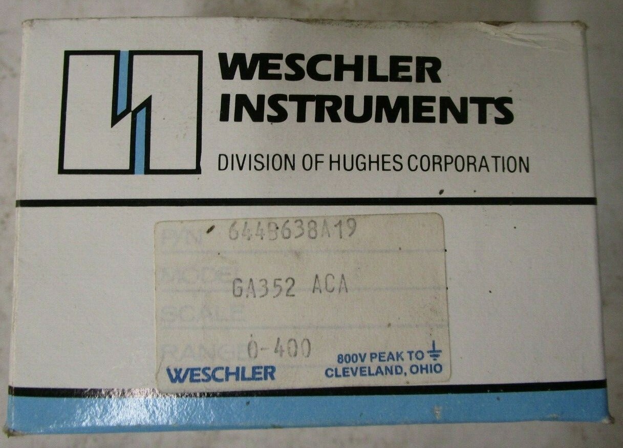 Weschler Instruments 644B638A19 0-400A Panel Meter