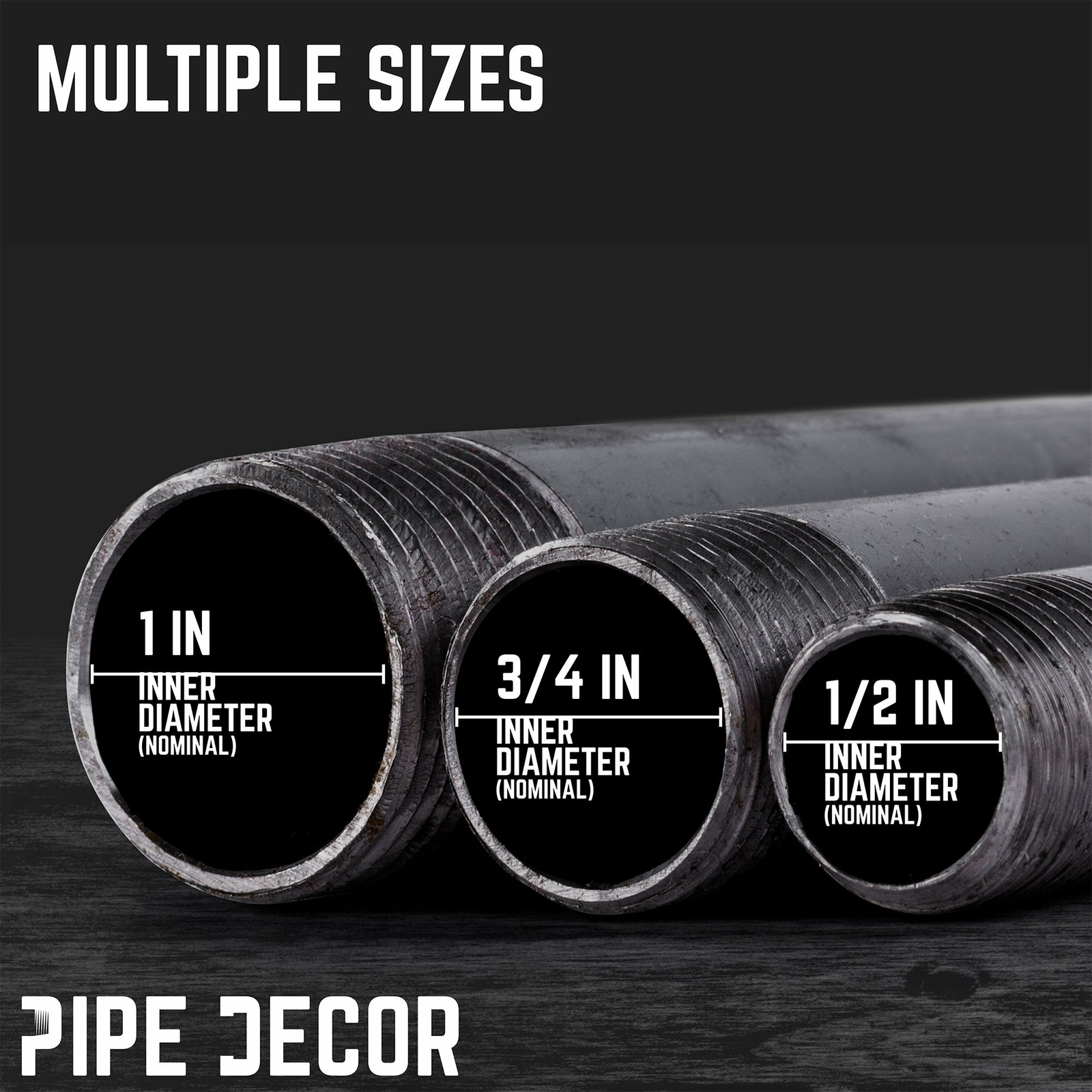 1/2 in. X 48 in. Black Pipe 4 Pack