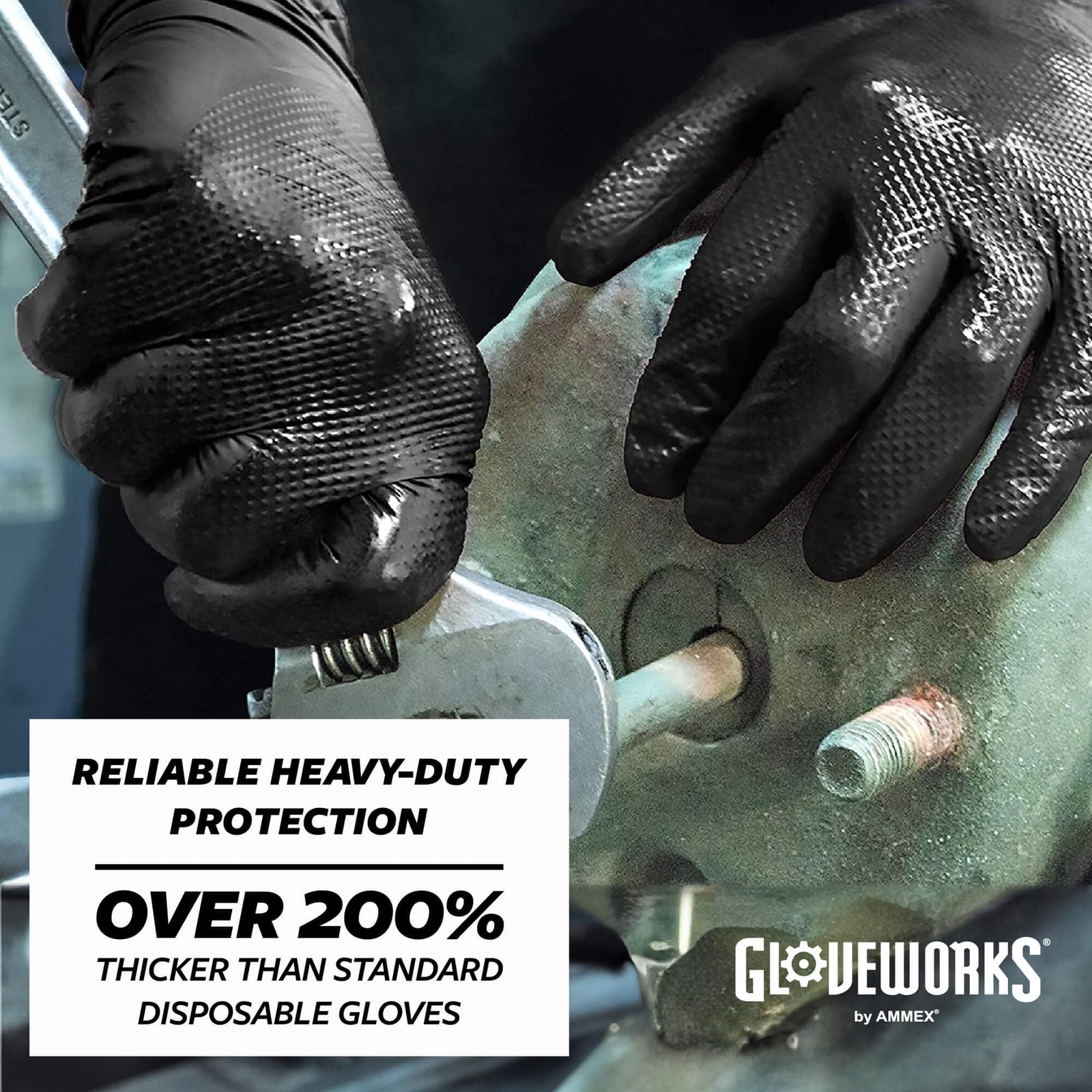 X Large Pack of 100 Black Nitrile Gloves 6 Mil Disposable Protective Gloves