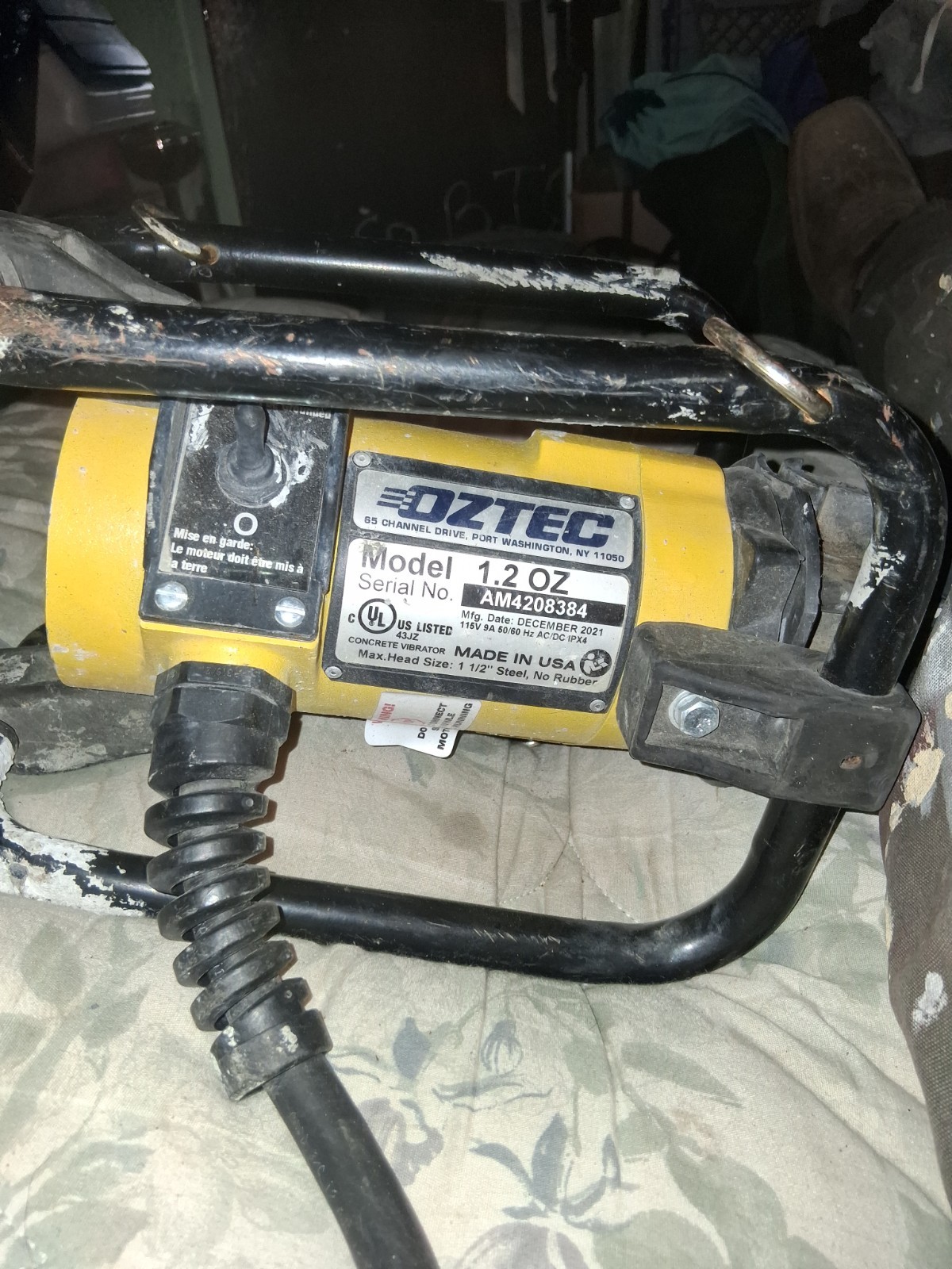 Oztec Model 1.2 OZ Concrete Vibrator Motor