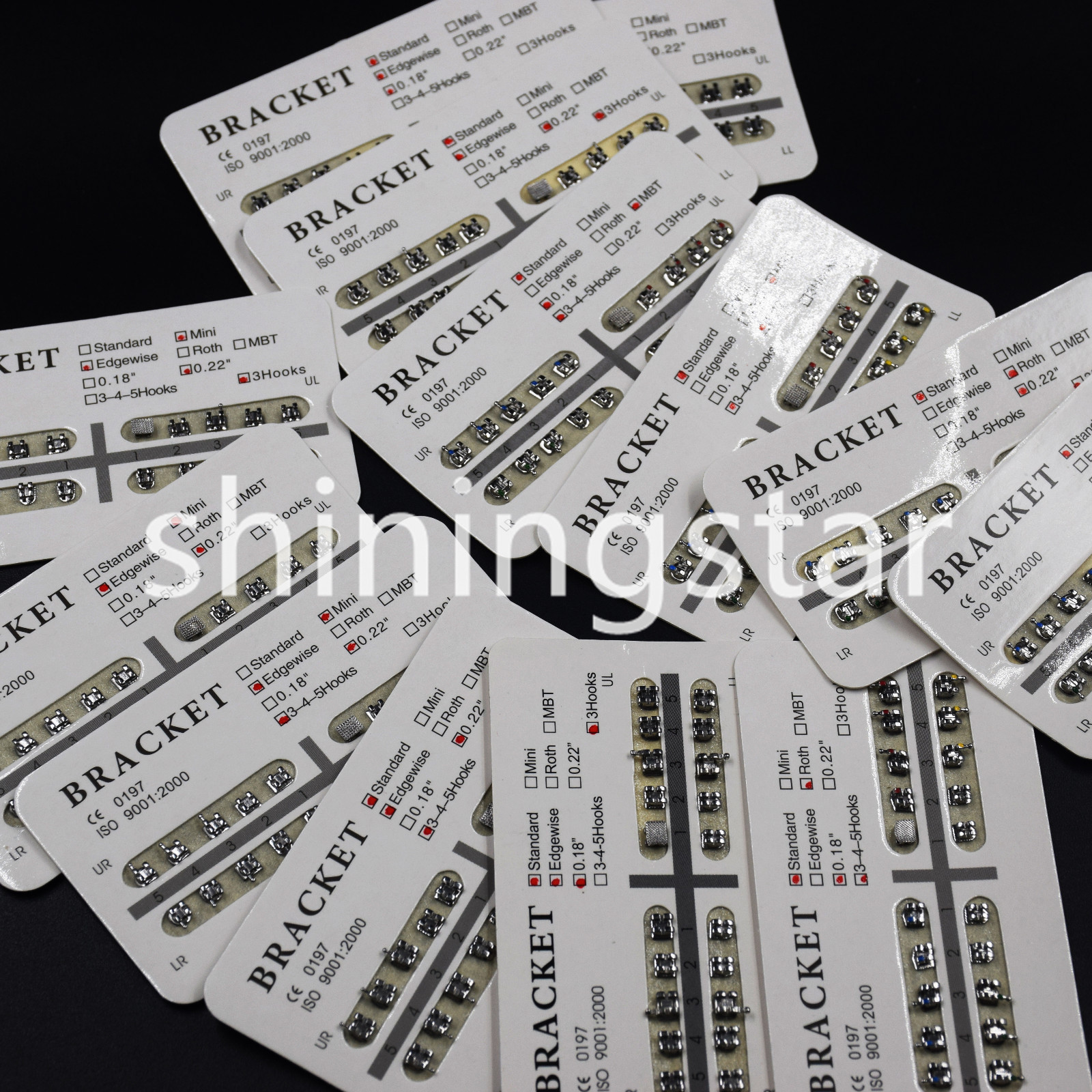 Dental Orthodontic Bracket Mini/Standard Roth MBT Edgewise 018/022 3/345 Hooks
