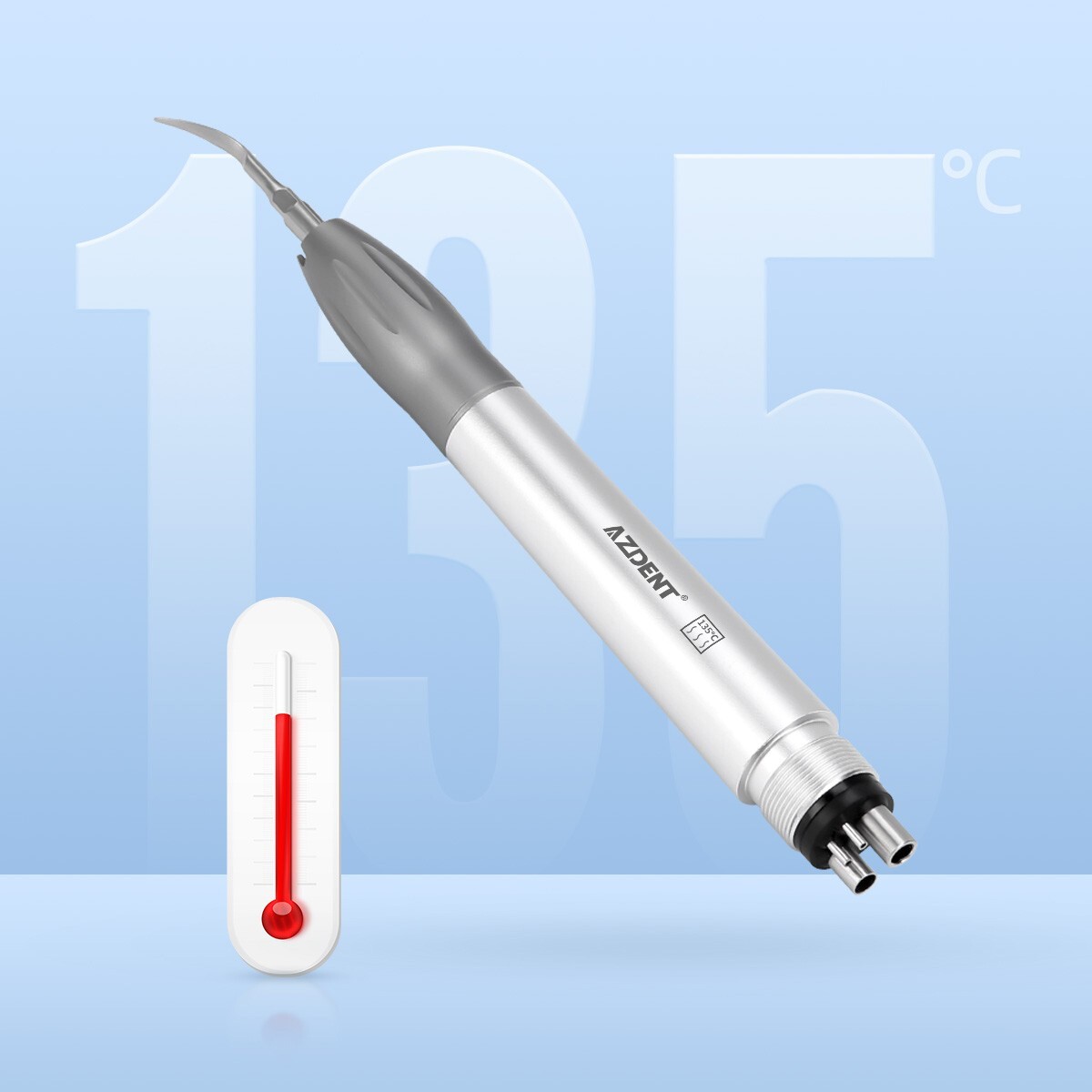 Dental Ultrasonic Air Perio Scaler Handpiece 4 Hole 3 Tips AZDENT