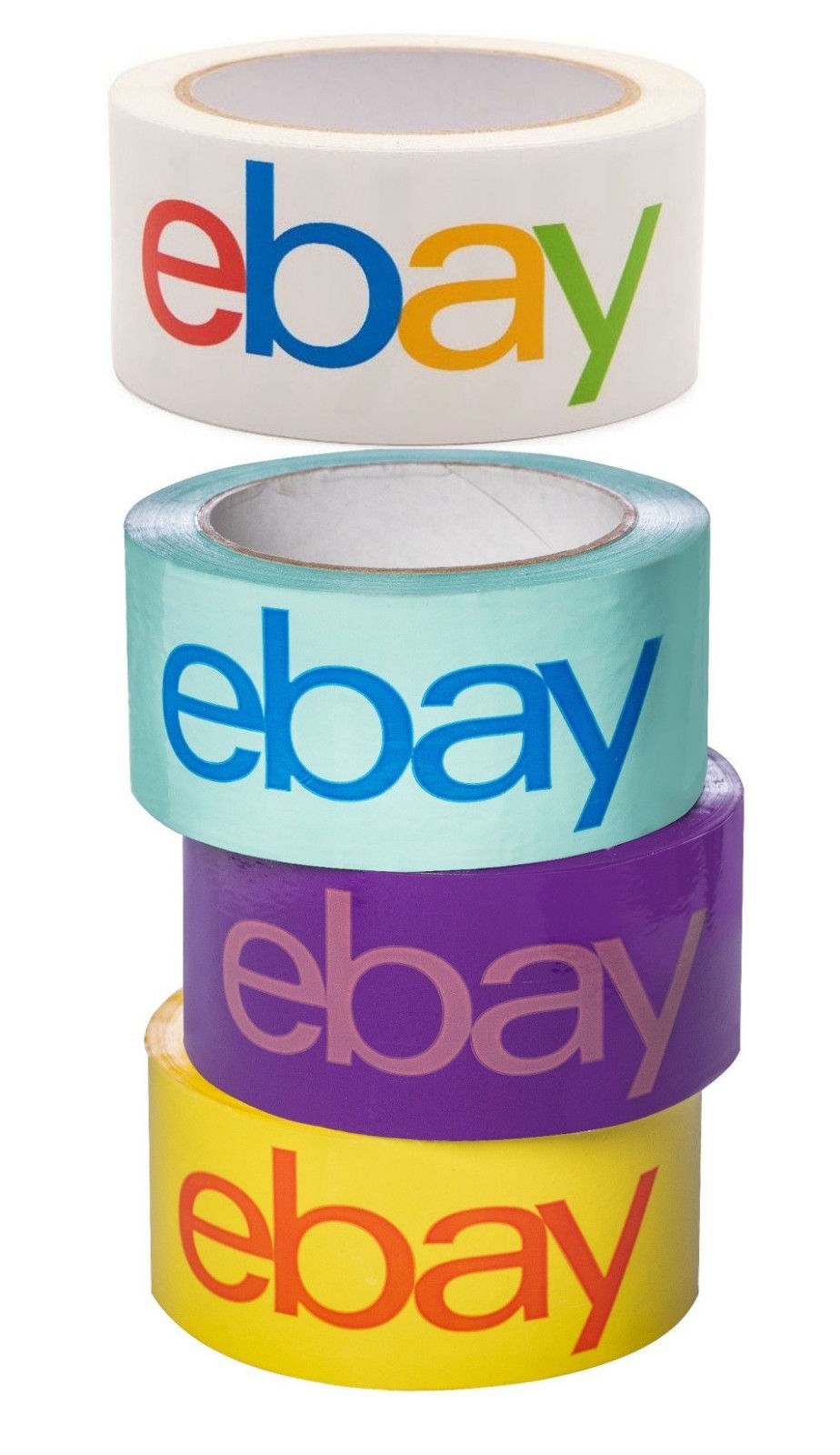 eBay-Branded Packaging Shipping Tape 2″ x 75 Yards Blue, Purple, Yellow & White