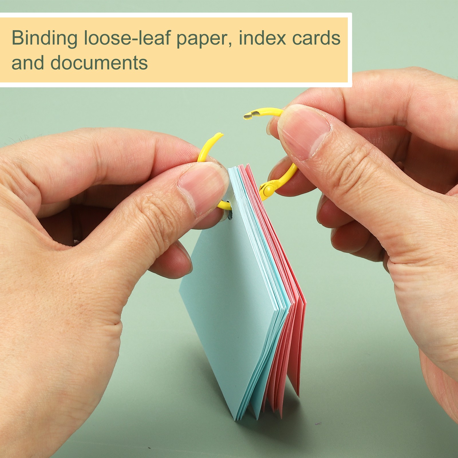 48Pcs Loose Leaf Binder Rings, 1.2 Inch Metal Open Card Rings, Brown