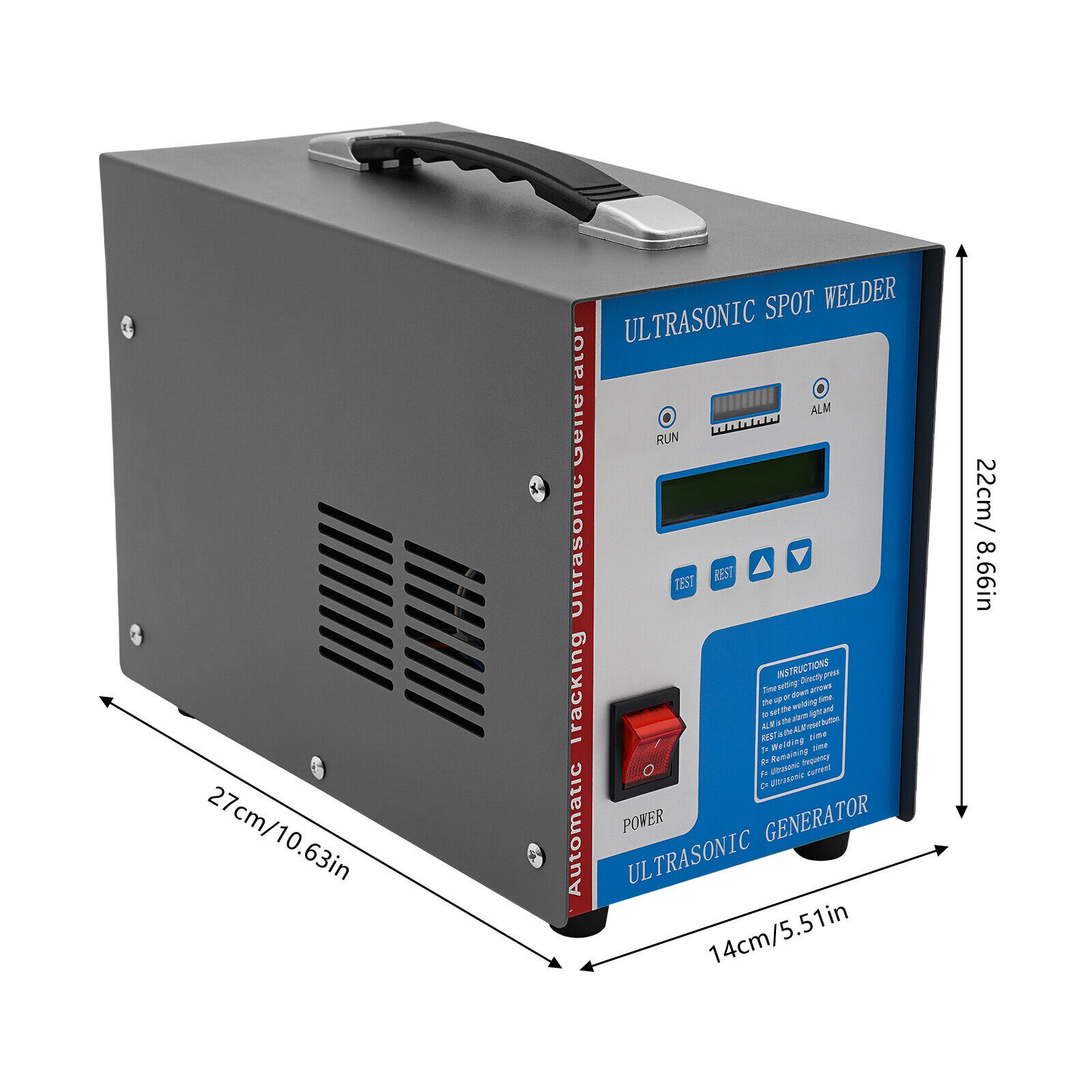 110V Portable Ultrasonic Plastic Welder Ultrasonic Spot Welding Machine 10in1