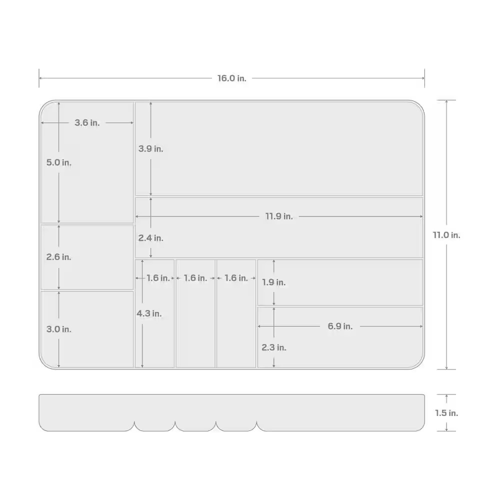 10-Compartment Organizer Tray (Black)
