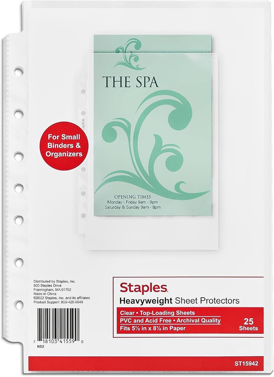 5-1/2″ x 8-1/2″ Sheet Protectors Clear Page Protectors Binders 25-Pack