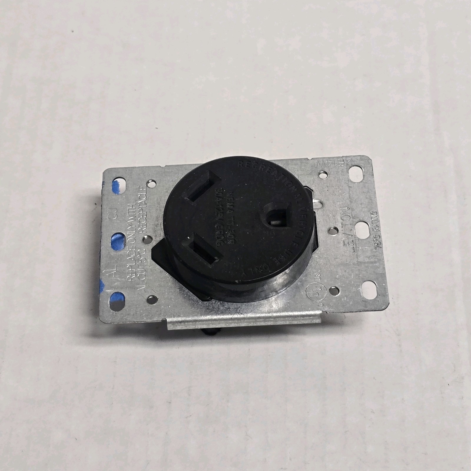 Leviton 30 amps 125 volt Black Outlet TT-30R 7313 Power Receptacle Flush Mount