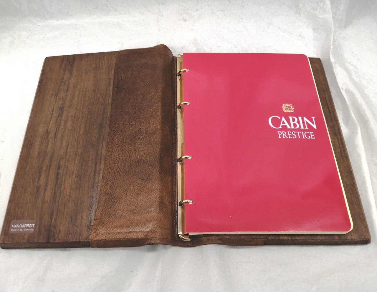 Leather Wood Notebook Cover Engraved With Arte Medici Cabin Prestige