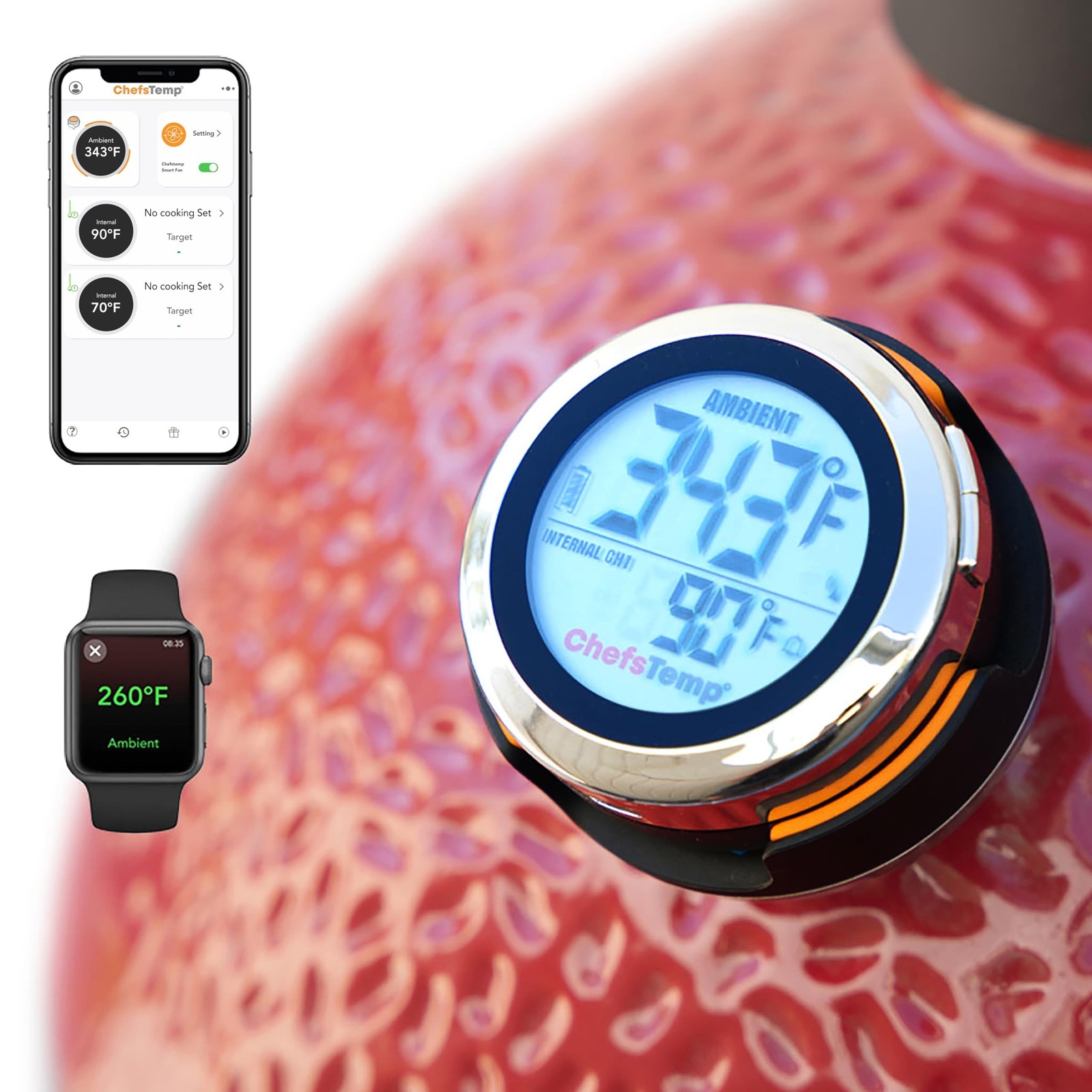 ProTemp S1 Patented Smart Grill Gauge Thermometer Hub Wi-Fi and Bluetooth for…