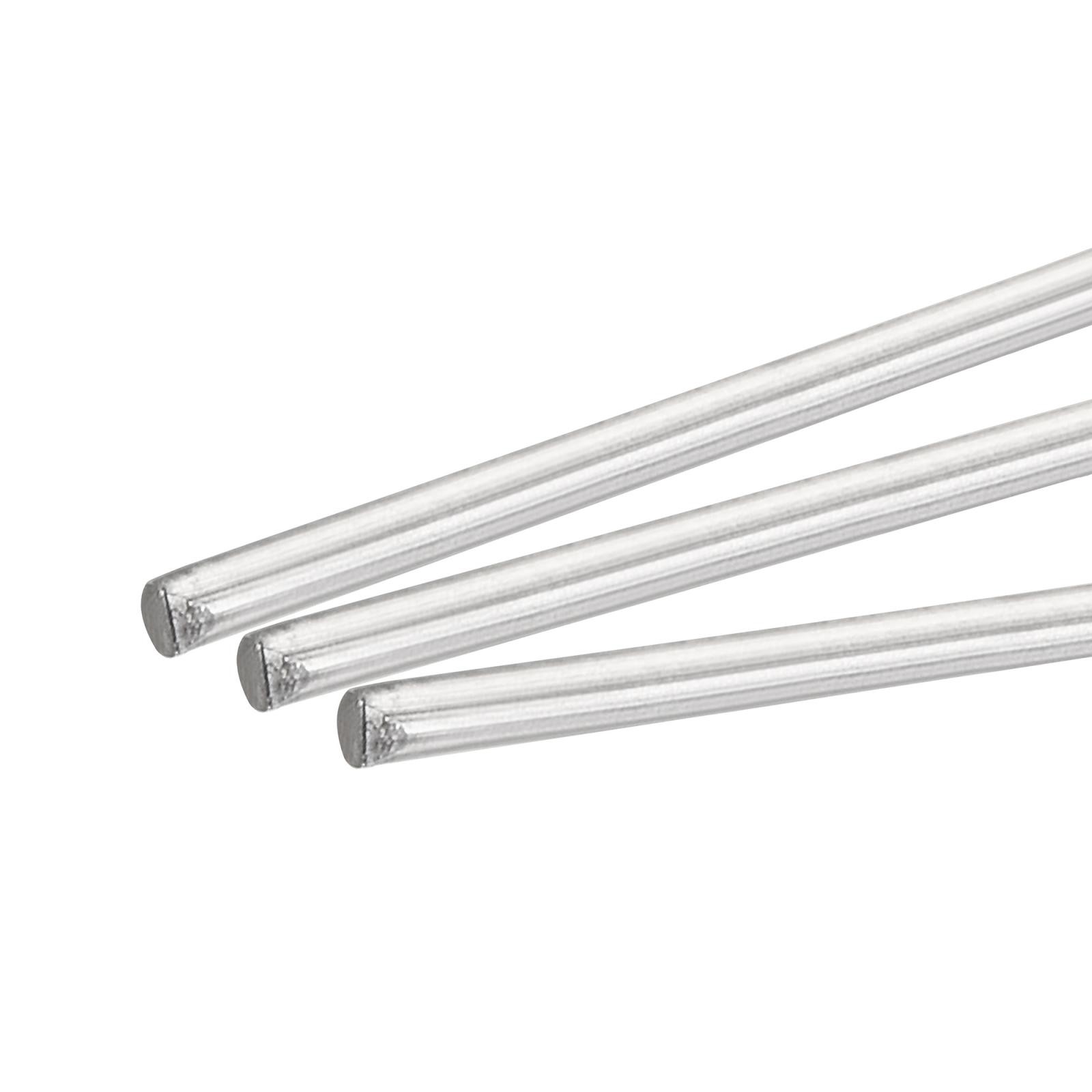 304 Stainless Steel Round Rods Bar, 1mm x 200mm for DIY Craft Pack of 20