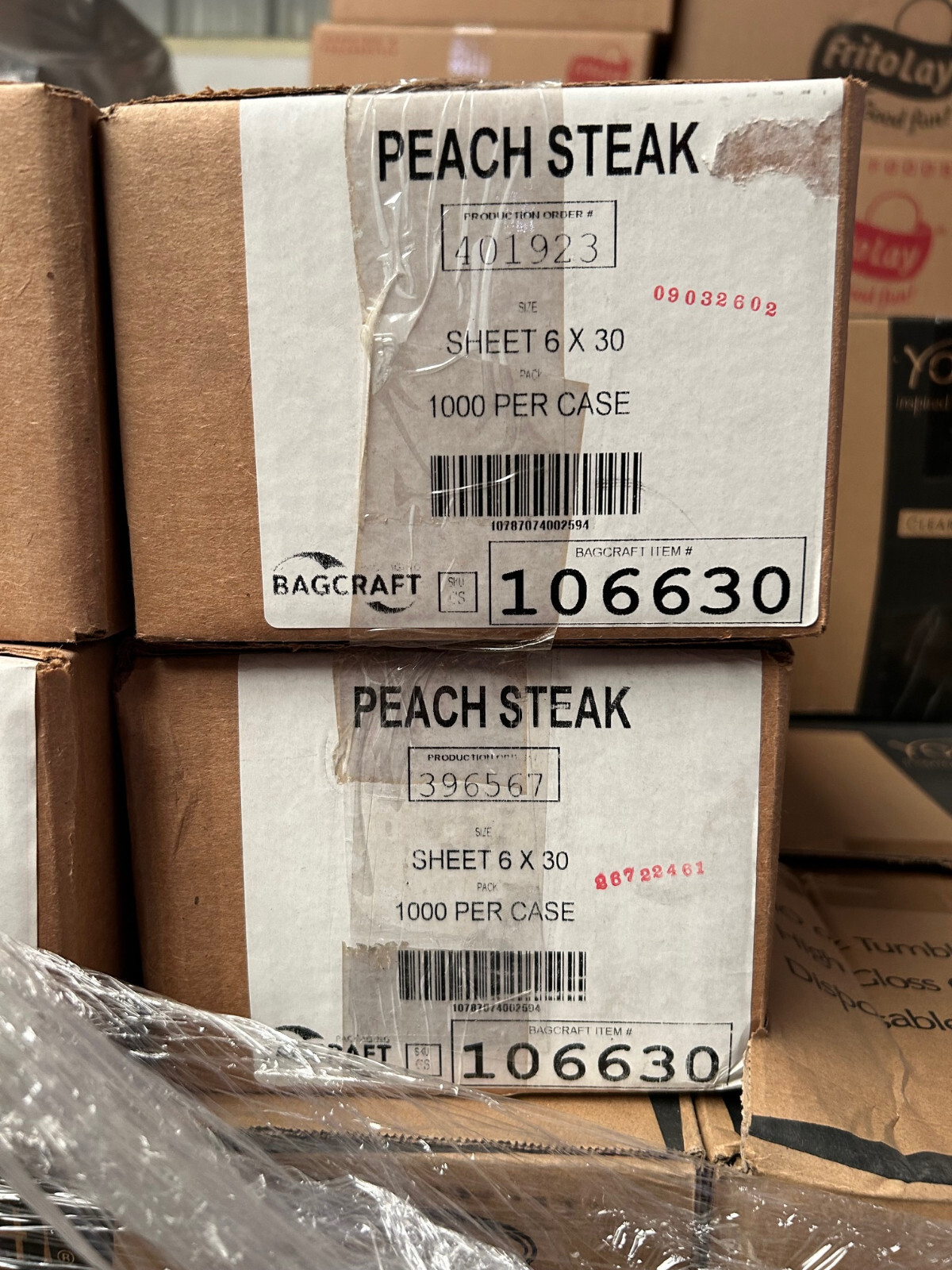 2x Peach Steak Paper 6″ x 30″ 1000 sheets/cs meat market BagCraft 106630