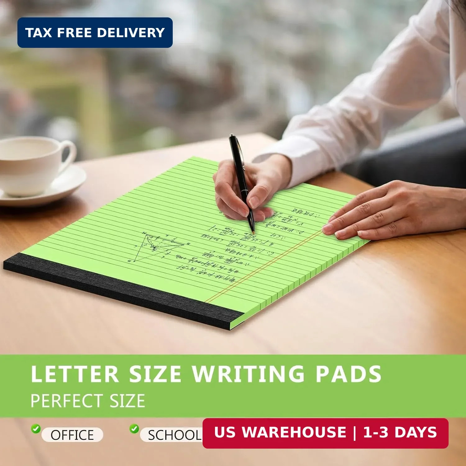 Colored Legal Pads 8.5×11 6 Pack Wide Ruled Note Pads 30 Sheets Pink