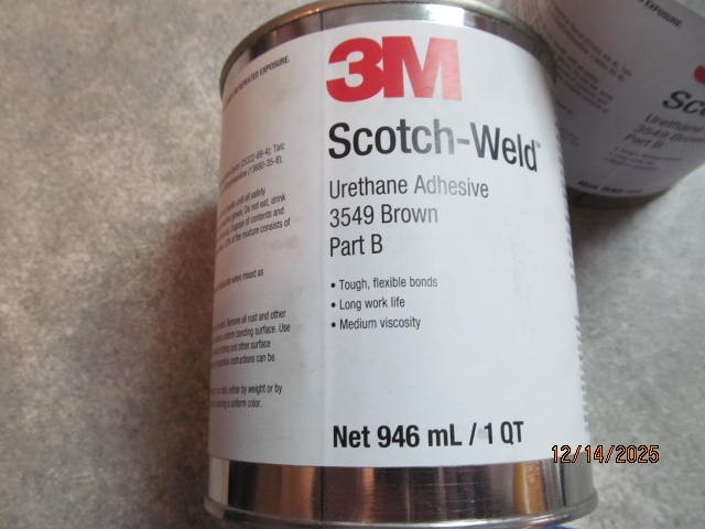 2 Quarts of 3M Scotch Weld Urethane Adhesive 3549 Part B expiration Sept 2025
